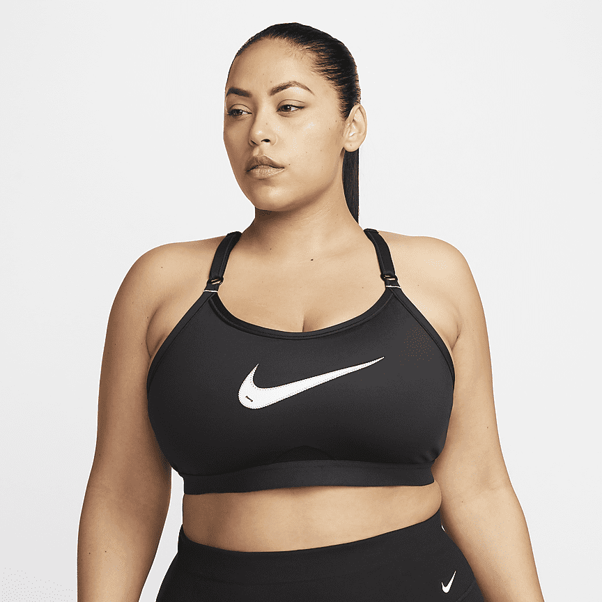 Nike Dri Fit Indy Womens Light Support Padded U Neck Sports Bra Plus Size 8541