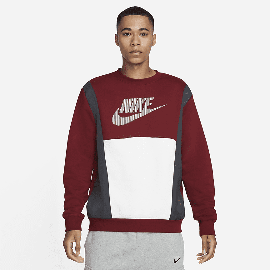 nike air max fleece crew sweatshirt junior