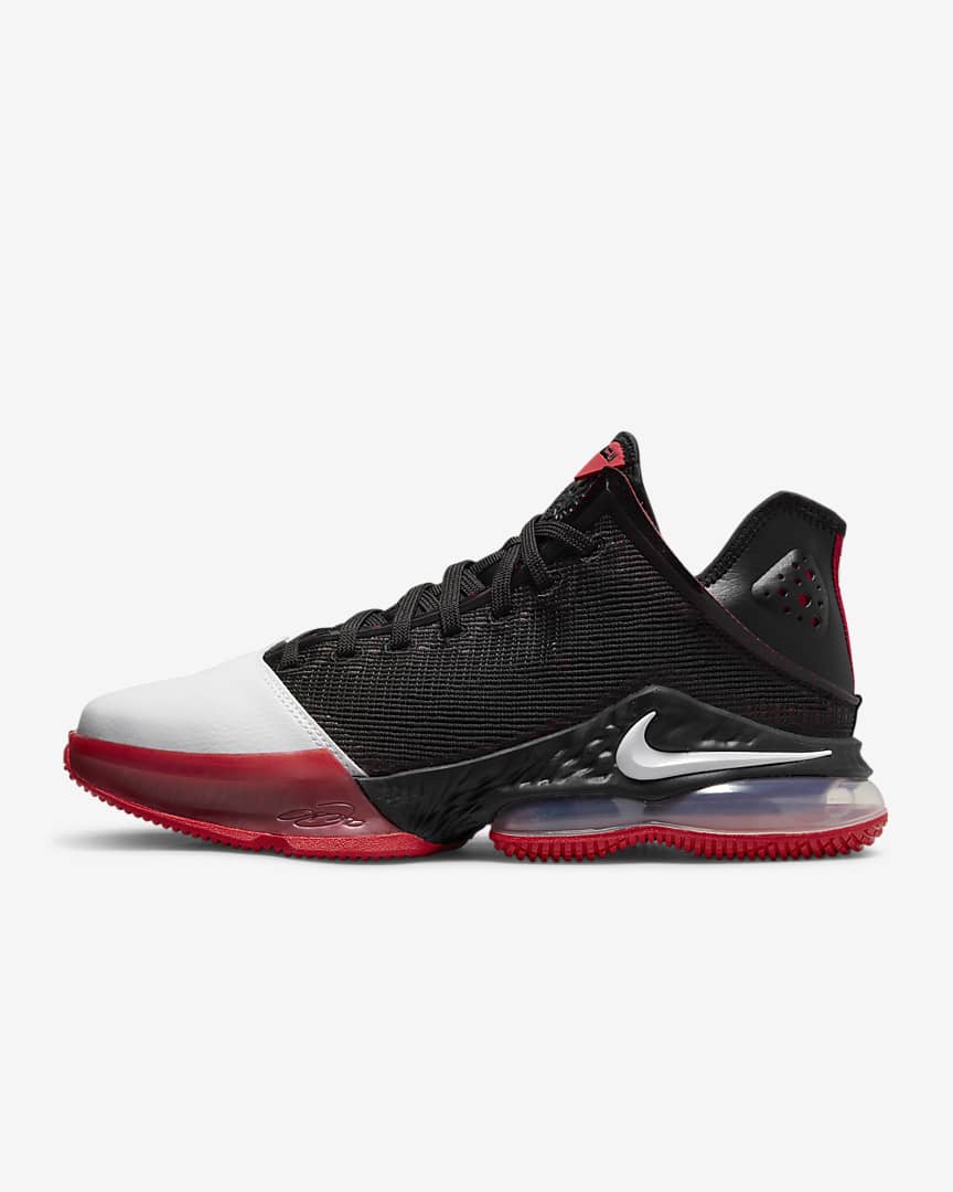 Nike LeBron 19 Low Basketball Unisex Shoes (Black/University Red/White)