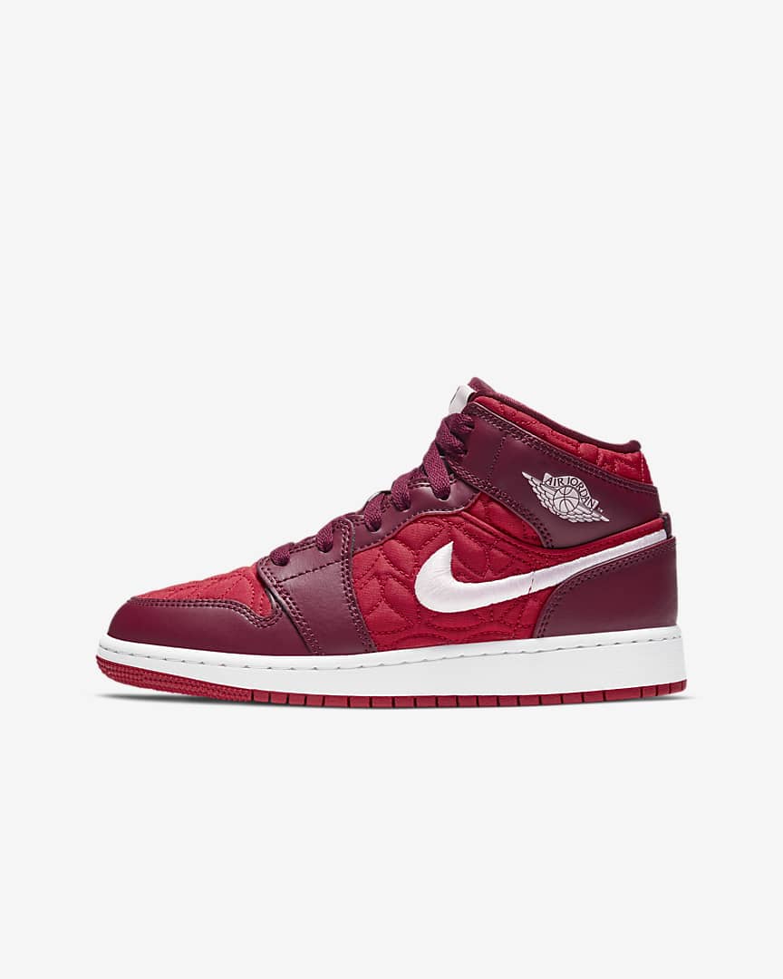 GS Air Jordan 1 Mid SE Quilted ‘Gym Red’