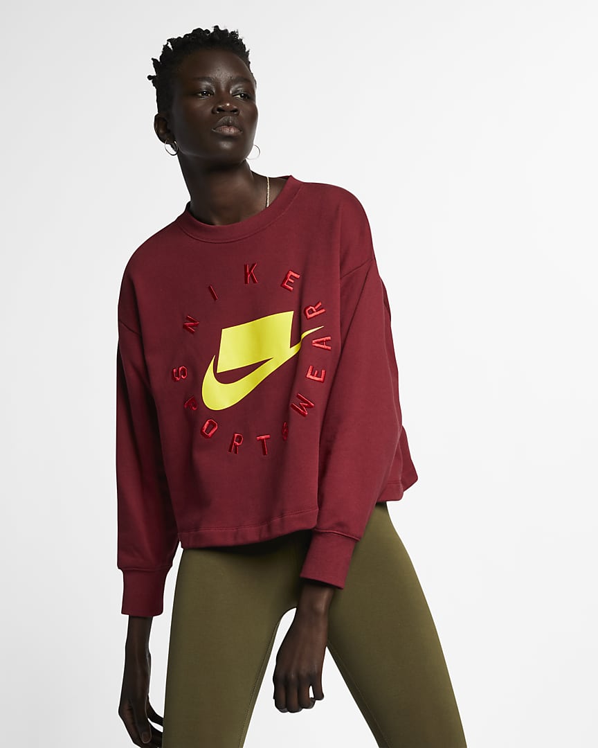 nike women's french terry crew