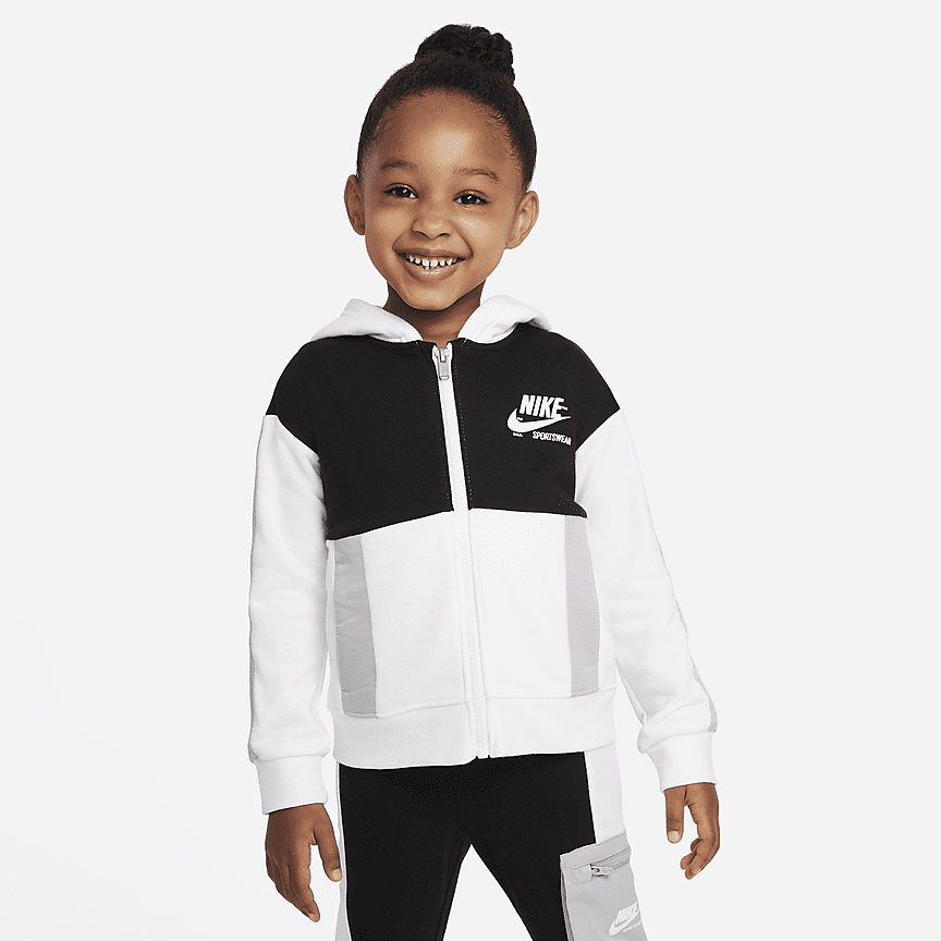 Sudadera con gorro de cierre completo para niños talla pequeña Nike  Sportswear Heritage. Nike.com