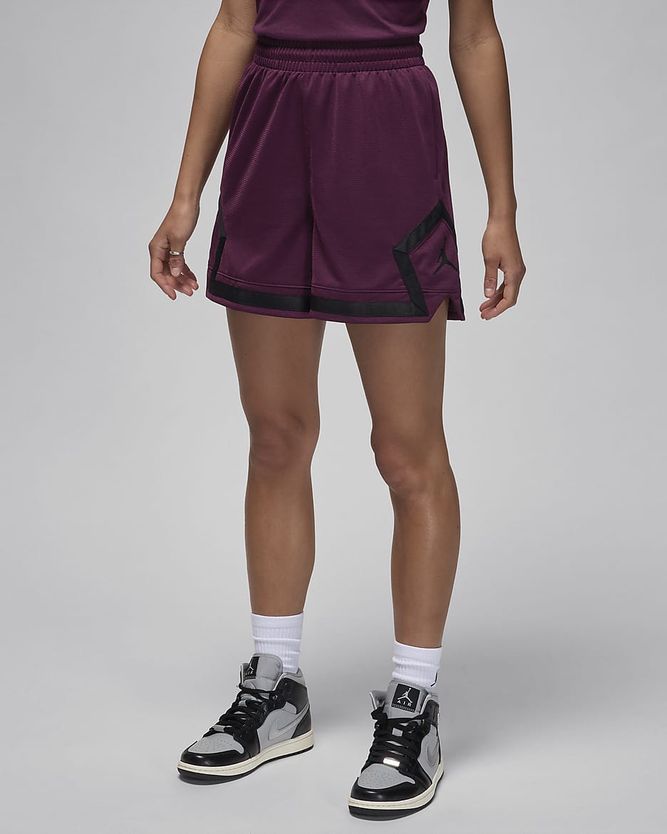 Jordan Sport Women's 10cm (approx.) Diamond Shorts - Bordeaux/Bordeaux/Black/Black