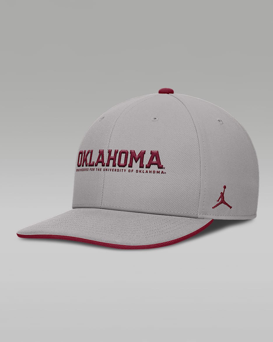 Oklahoma On-Field Club Men's Jordan Brand Dri-FIT College Adjustable Hat - Grey