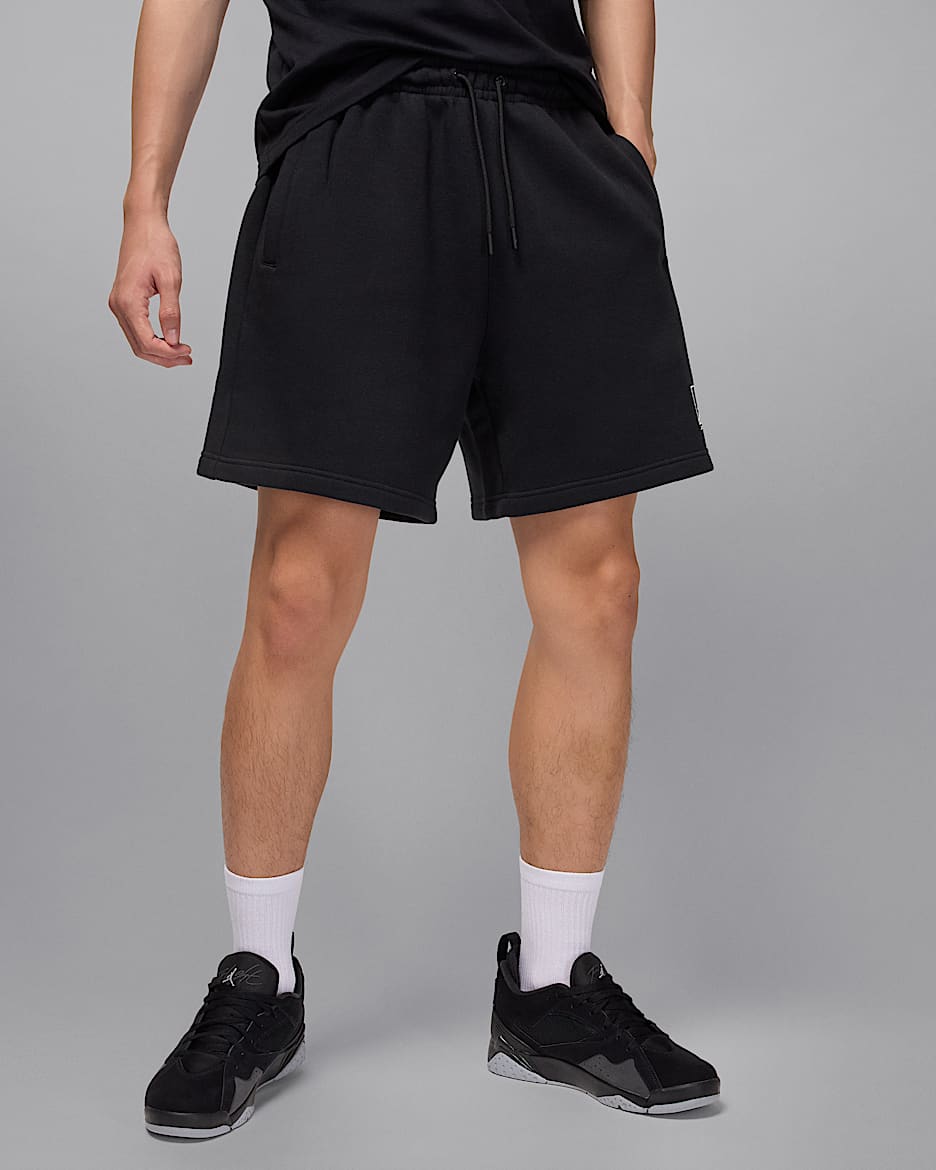 Jordan Brooklyn Fleece Men's Graphic Shorts - Black/White