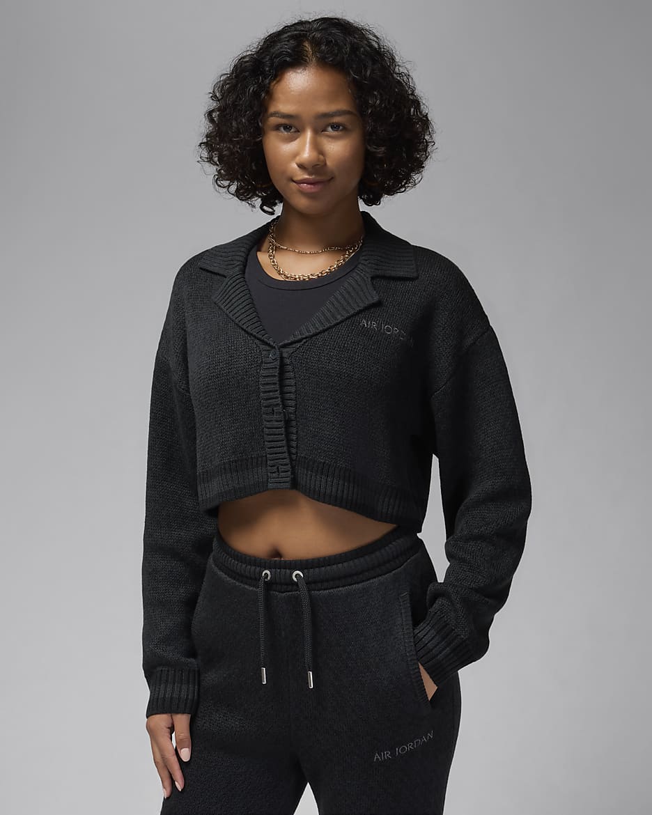 Stickad cardigan Air Jordan för kvinnor - Svart