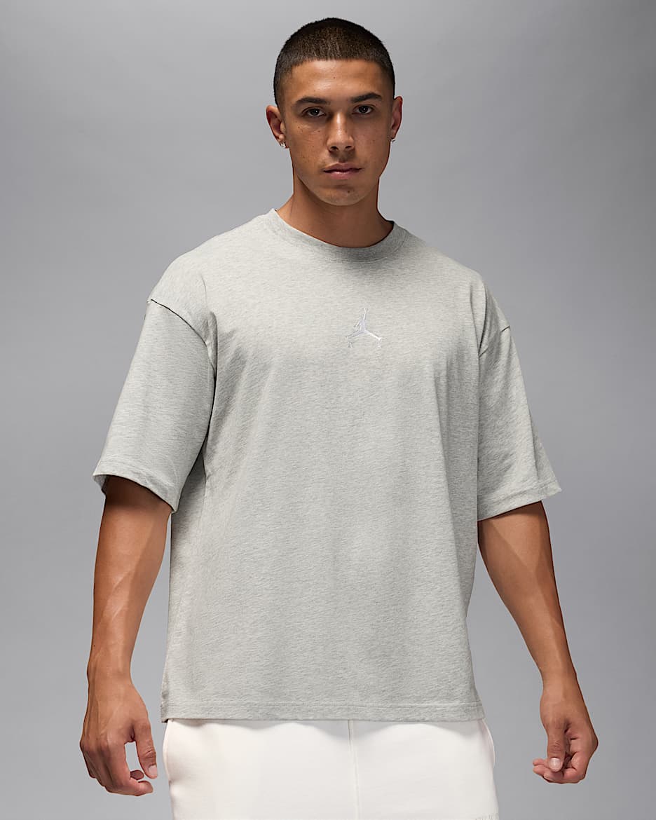 T-shirt oversize Jordan Flight Essentials – Uomo - Grey Heather/Grey Heather/Bianco