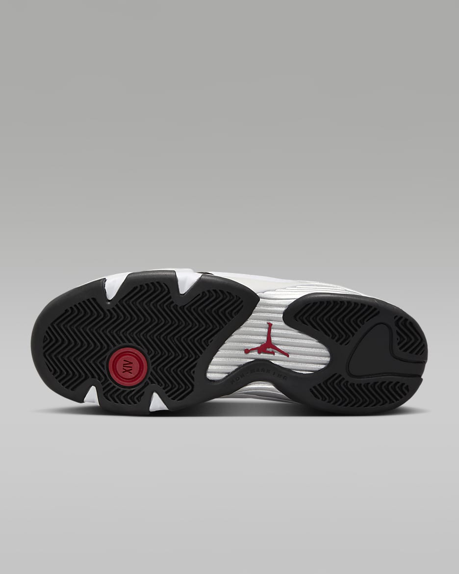 Air Jordan 14 Retro "Black Toe" Big Kids' Shoes - White/Black/Metallic Silver/Varsity Red