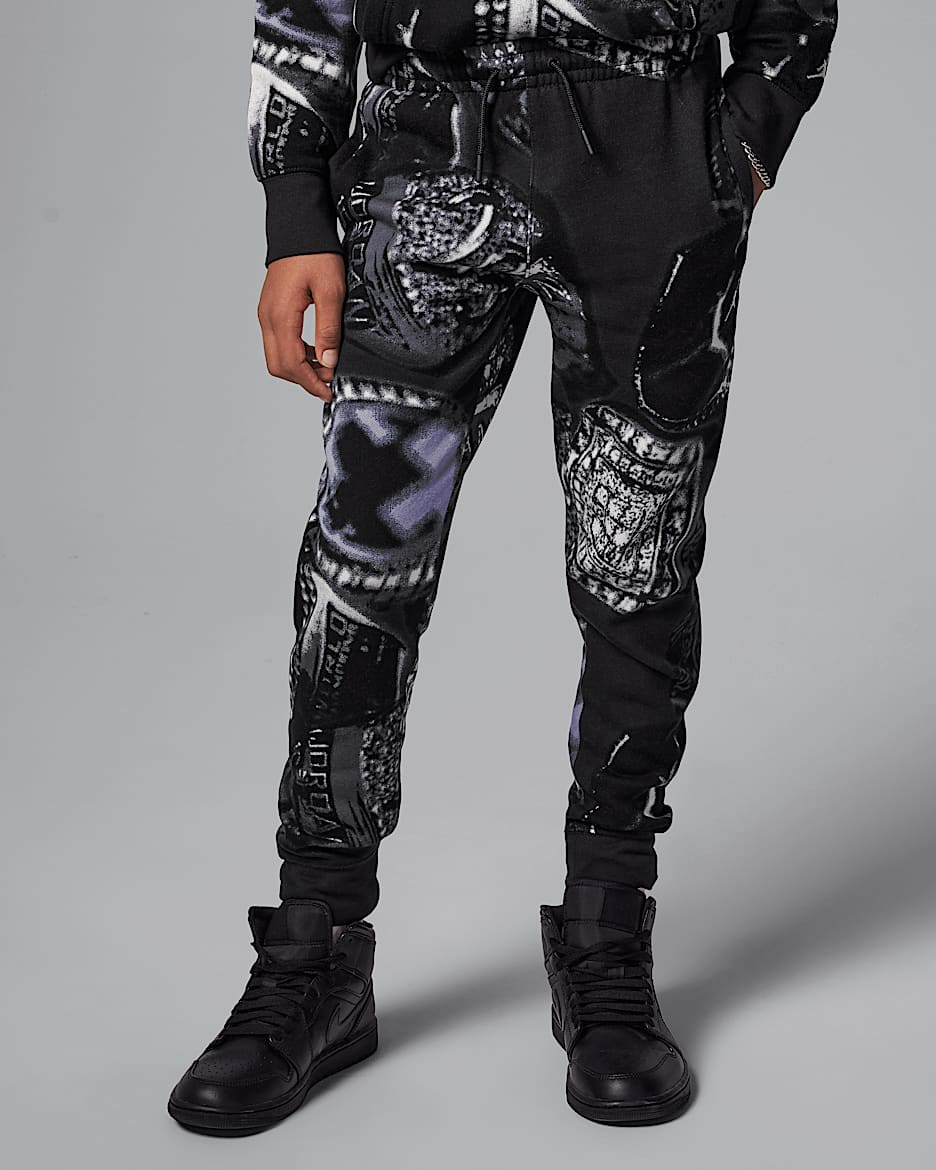 Jordan MVP Big Kids' Fleece Printed Pants - Off Noir