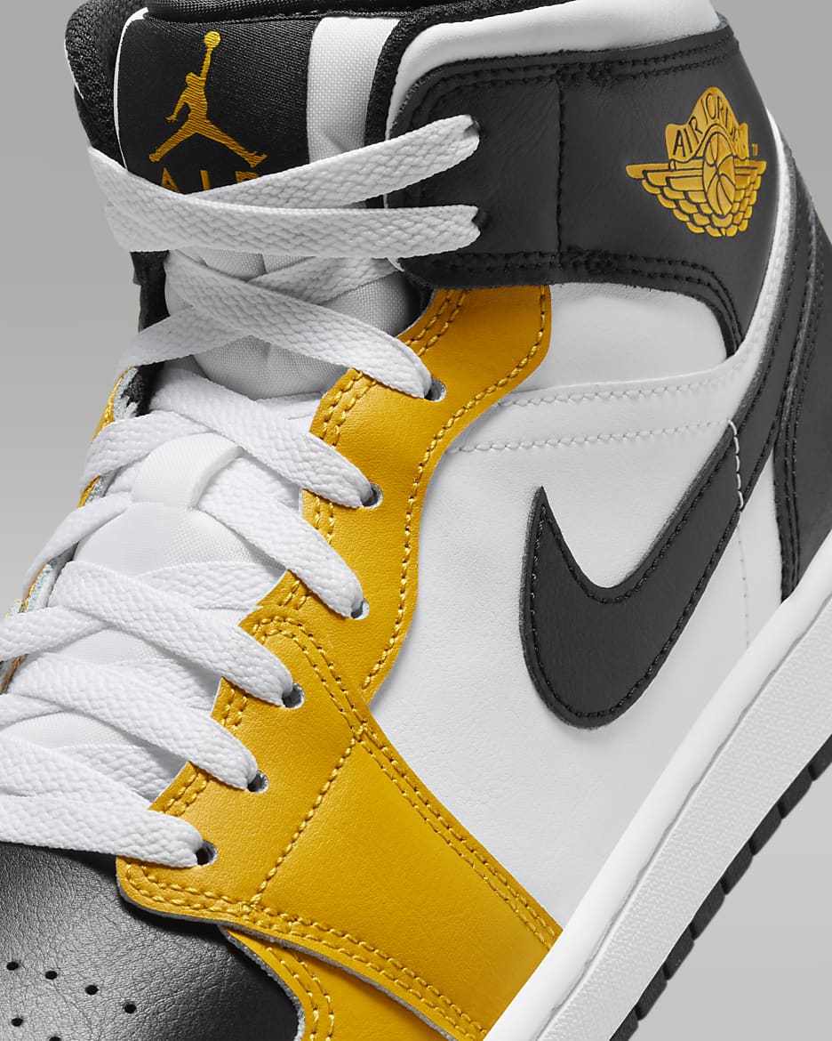 Air Jordan 1 Mid Men's Shoes - Yellow Ochre/White/Yellow Ochre/Black