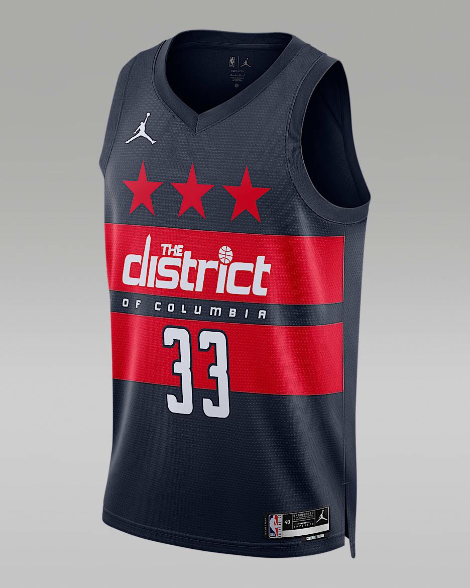 Kyle Kuzma Washington Wizards 2024/25 Statement Edition Jersey Jordan Dri-FIT de la NBA Swingman para hombre - Azul marino universitario