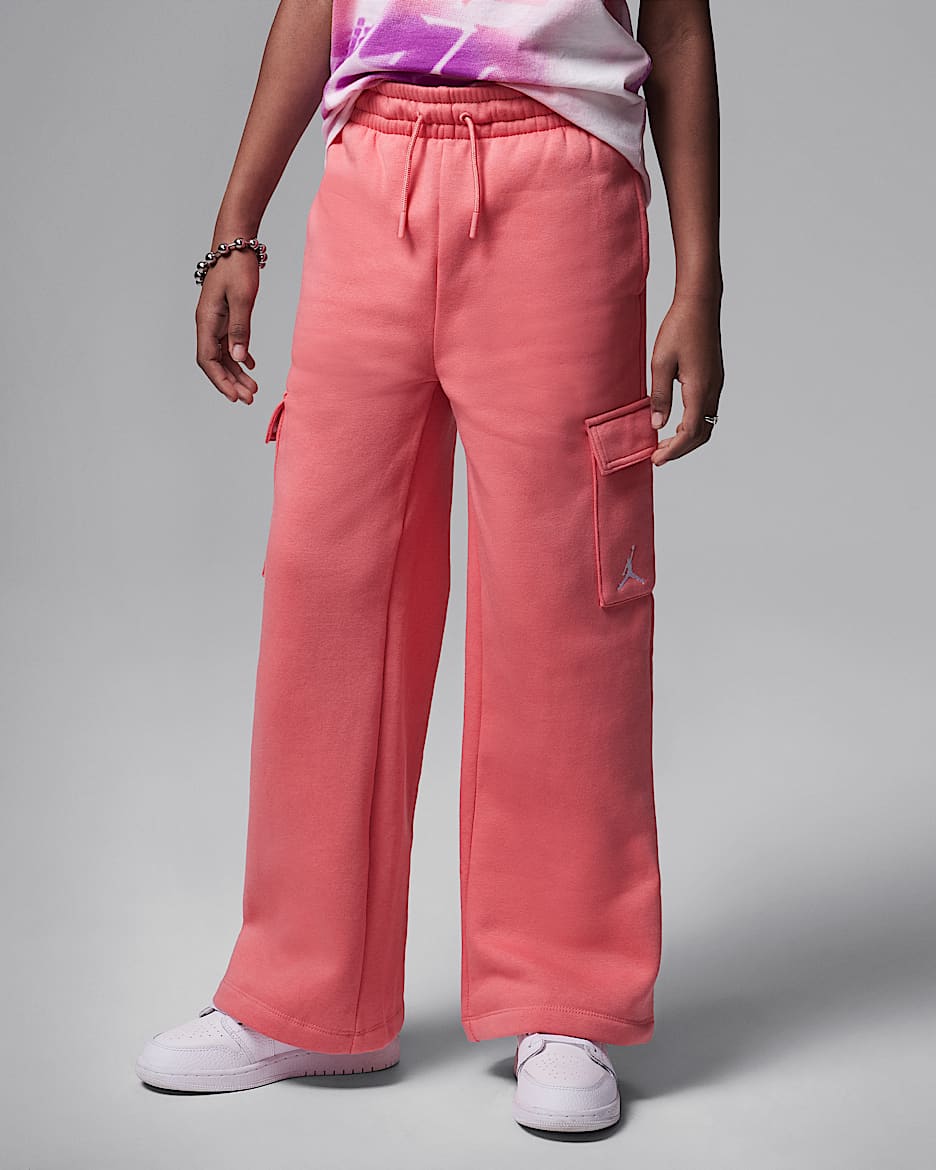 Jordan Y2K Big Kids' Fleece Cargo Pants - Pink Salt