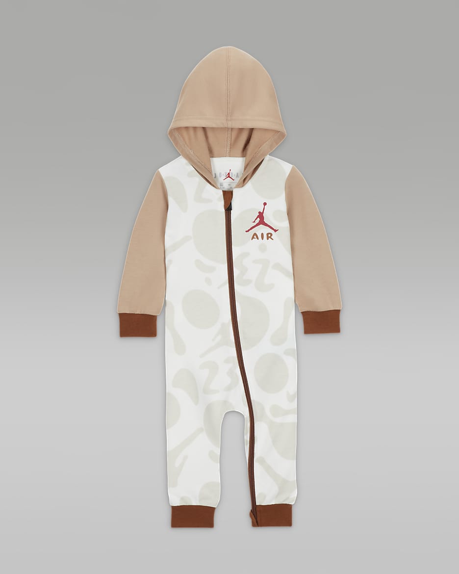 Jordan Lil' Champ Hooded Coverall Baby Coverall - Tan/Beige
