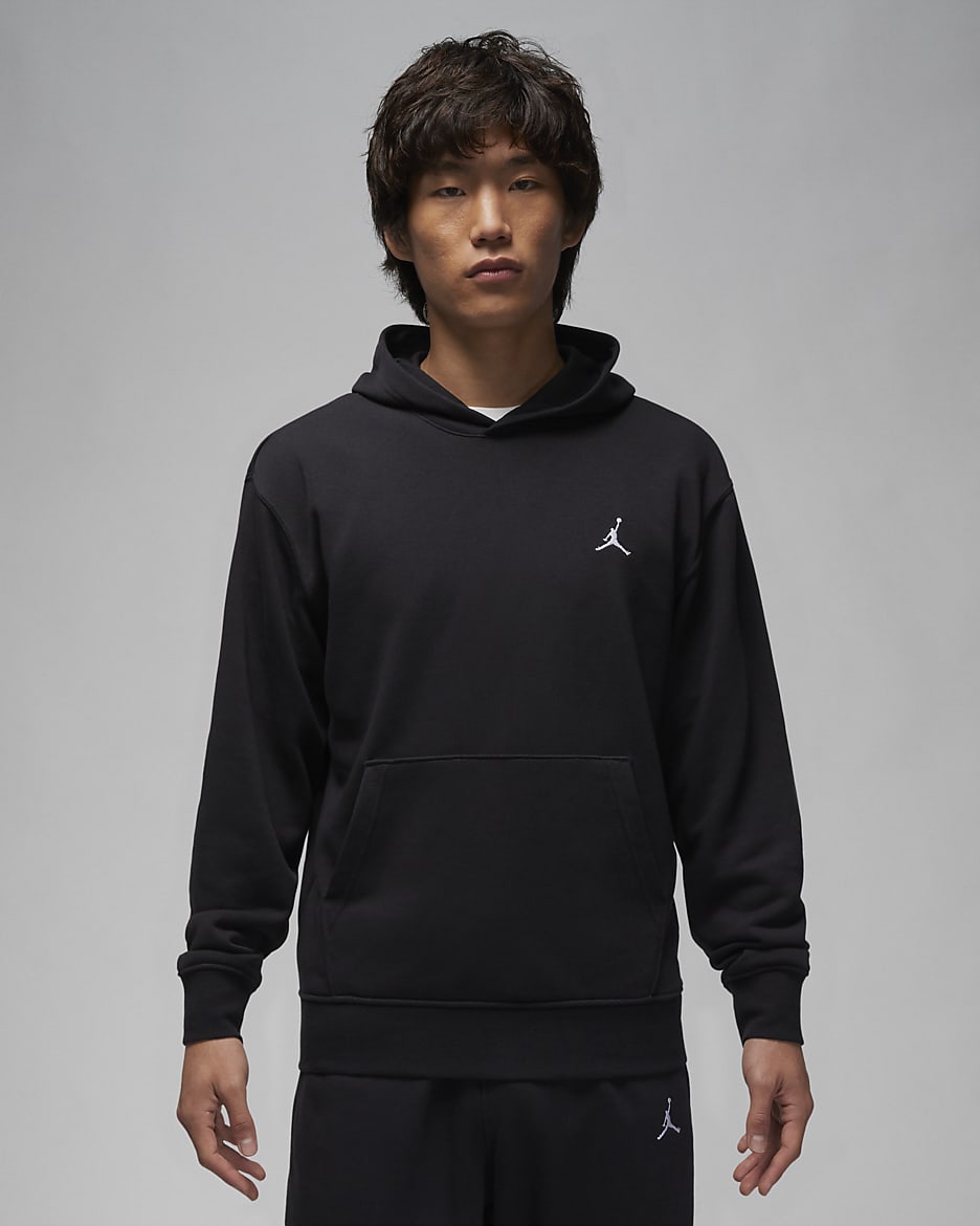 Jordan Essentials 男款內毛圈 Fleece 套頭連帽上衣 - 黑色/黑色/黑色/白色