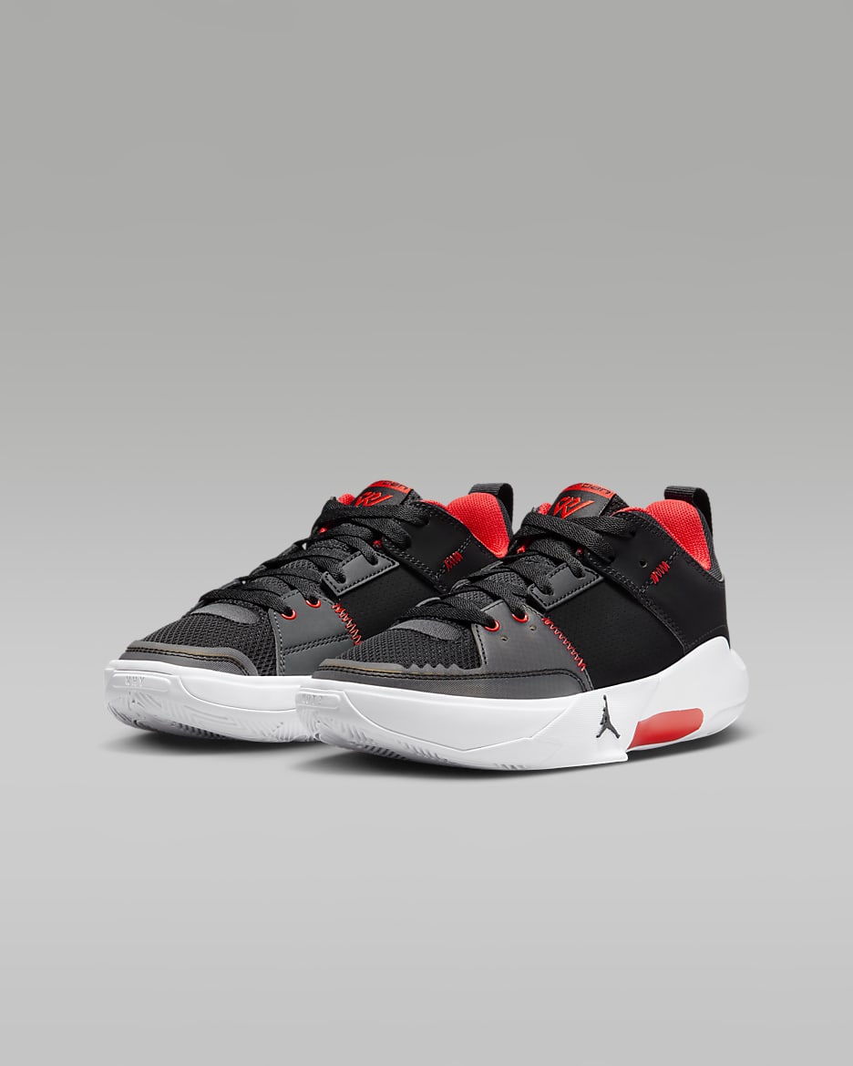 Jordan One Take 5 Older Kids' Shoes - Black/White/Anthracite/Habanero Red