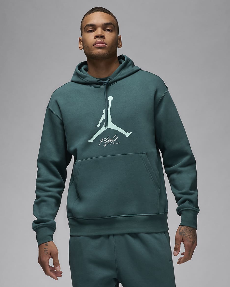 Jordan Essentials Men's Fleece Hoodie - Oxidised Green/Light Dew