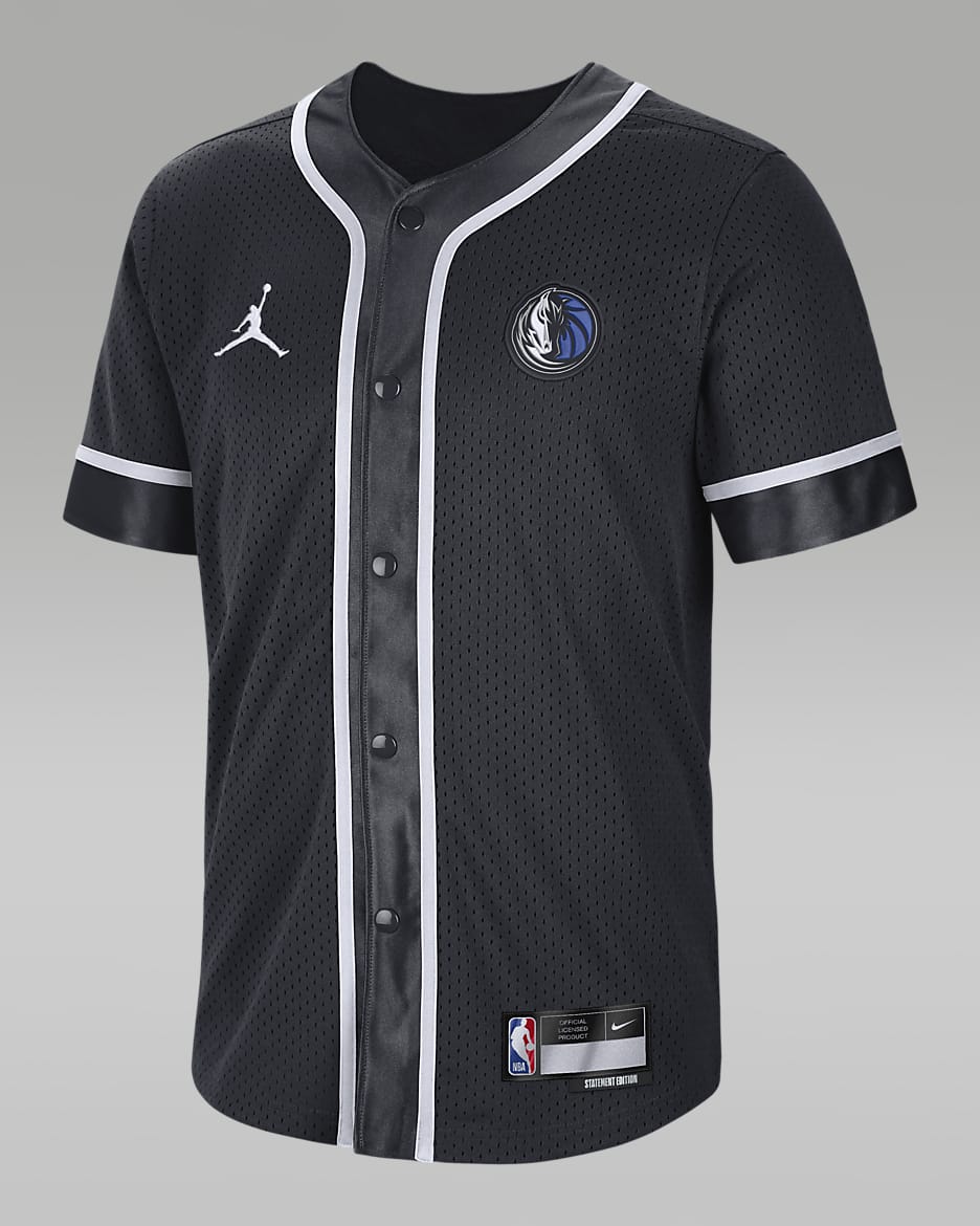 Dallas Mavericks Statement Edition Men's Jordan Dri-FIT NBA Short-Sleeve Top - Pitch Blue/White/White