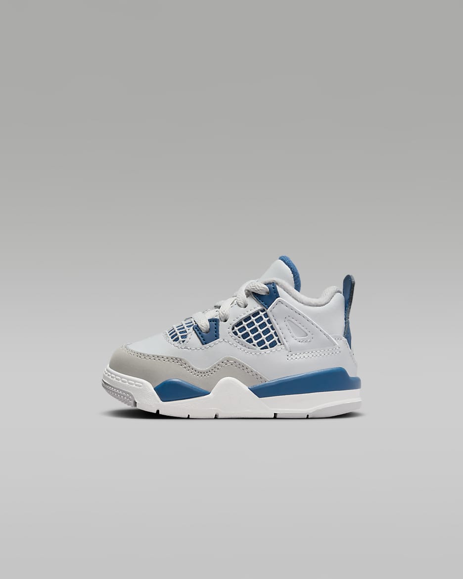 Jordan 4 Retro "Industrial Blue" 嬰幼兒鞋款 - Off White/Neutral Grey/Military Blue