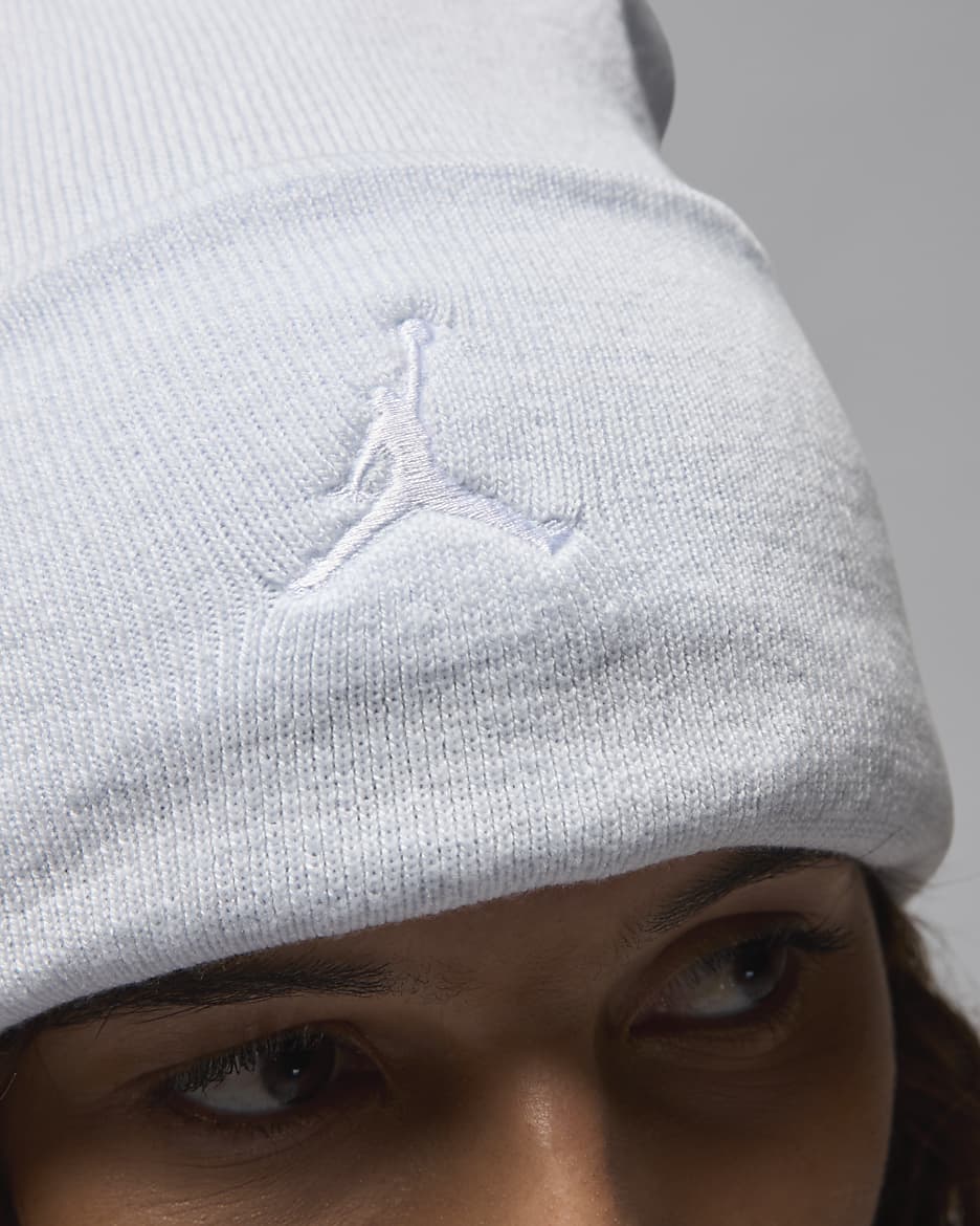 Bonnet doublé en satin Jordan Peak - Football Grey/Blanc