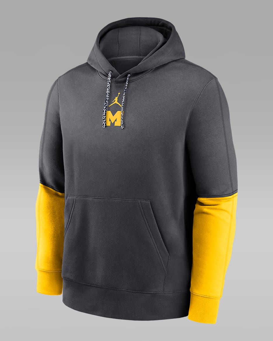 Sudadera con gorro sin cierre universitaria Nike para hombre Michigan Wolverines Sideline Team Issue Club - Antracita