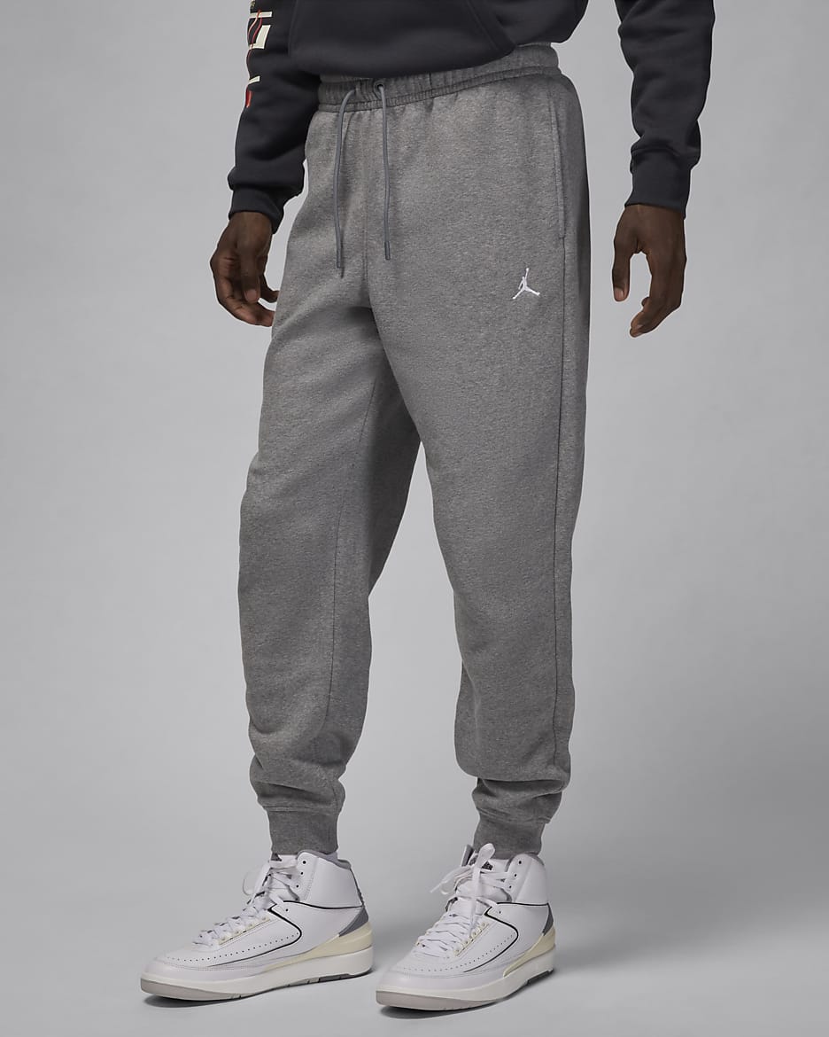 Jordan Brooklyn Fleece Men's Trousers - Carbon Heather/White