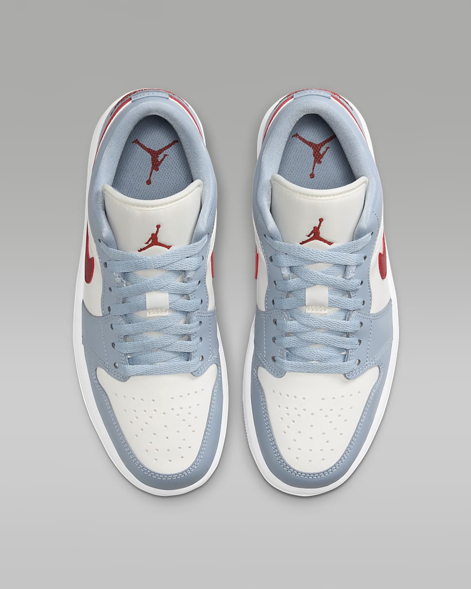 Air Jordan 1 Low Kadın Ayakkabısı - Sail/Blue Grey/Beyaz/Dune Red