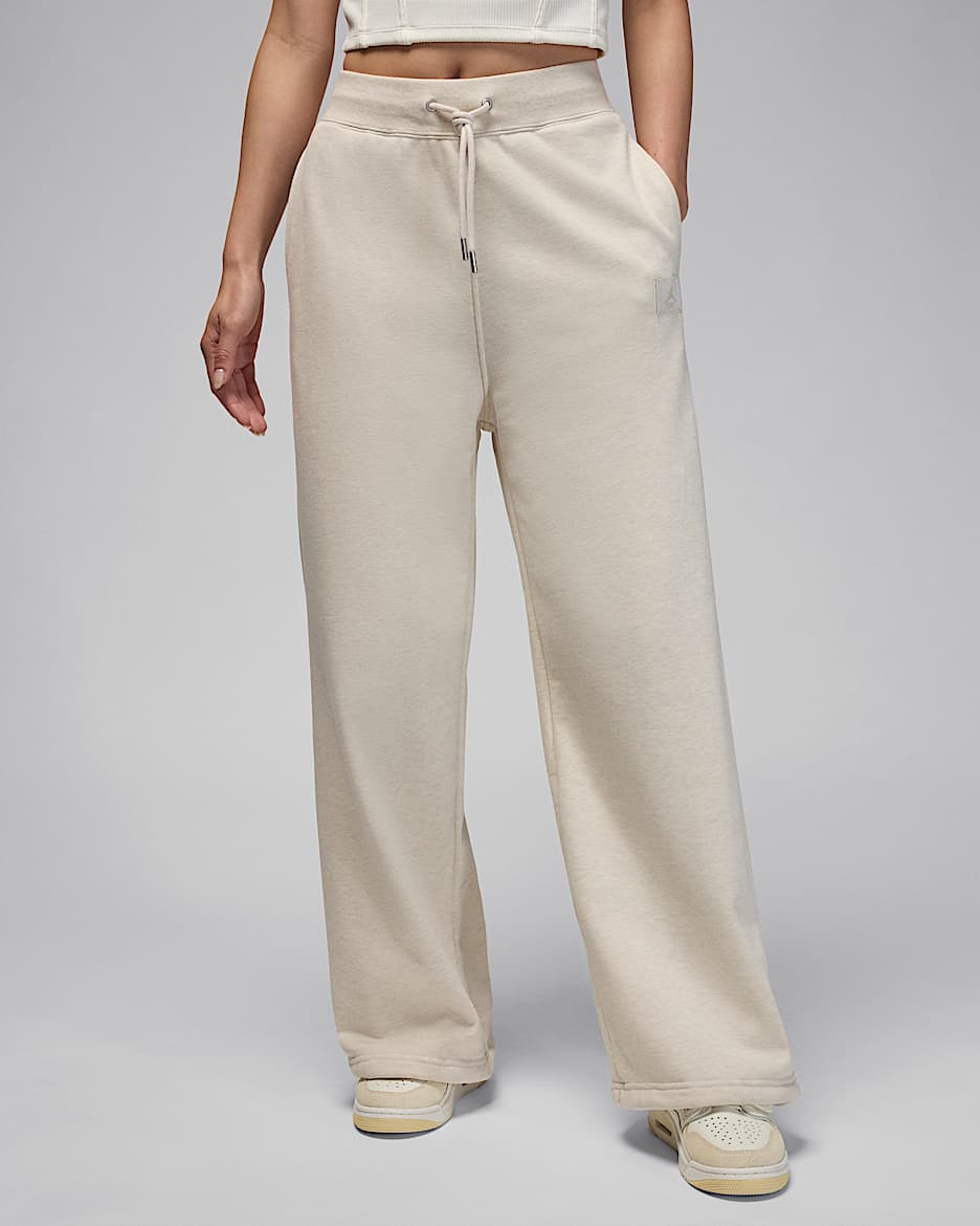 Jordan Flight Fleece Women's French Terry Open-Hem Pants - Light Orewood Brown/Rattan