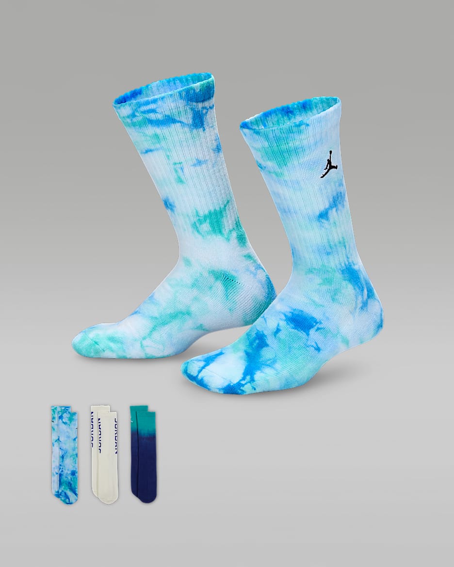 Jordan Essentials Poolside-crewstrømper til større børn (3 par) - Sail