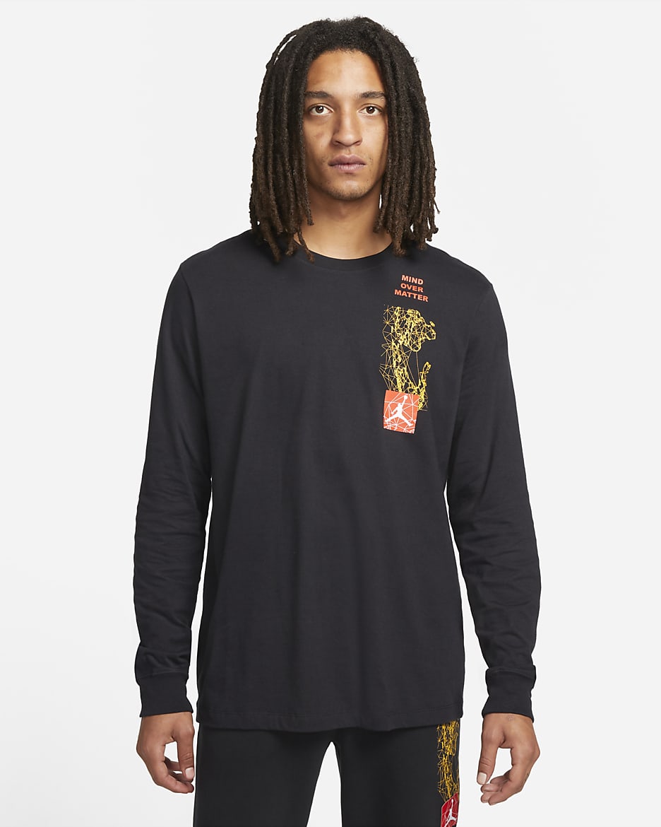 Jordan Mountainside Men's Long-Sleeve T-Shirt - Black/Chile Red