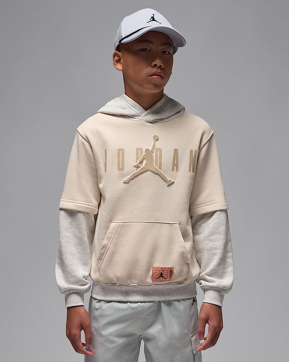 Jordan Older Kids' Future Flight Pullover Hoodie - Light Orewood Brown