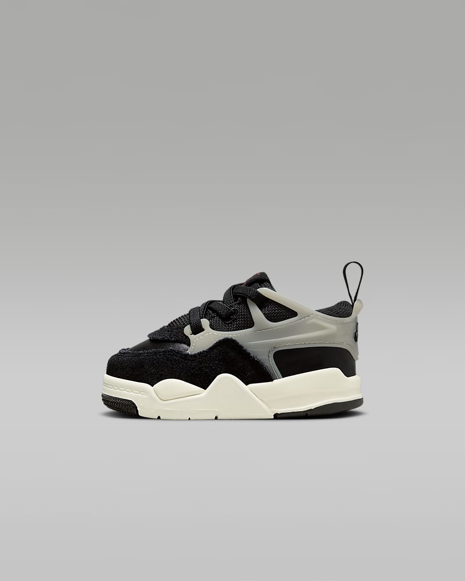 Jordan 4 RM Baby/Toddler Shoes - Black/Sail/Coconut Milk/Gym Red