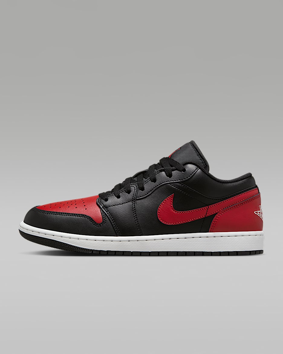 Air Jordan 1 Low-sko til mænd - sort/Summit White/Varsity Red