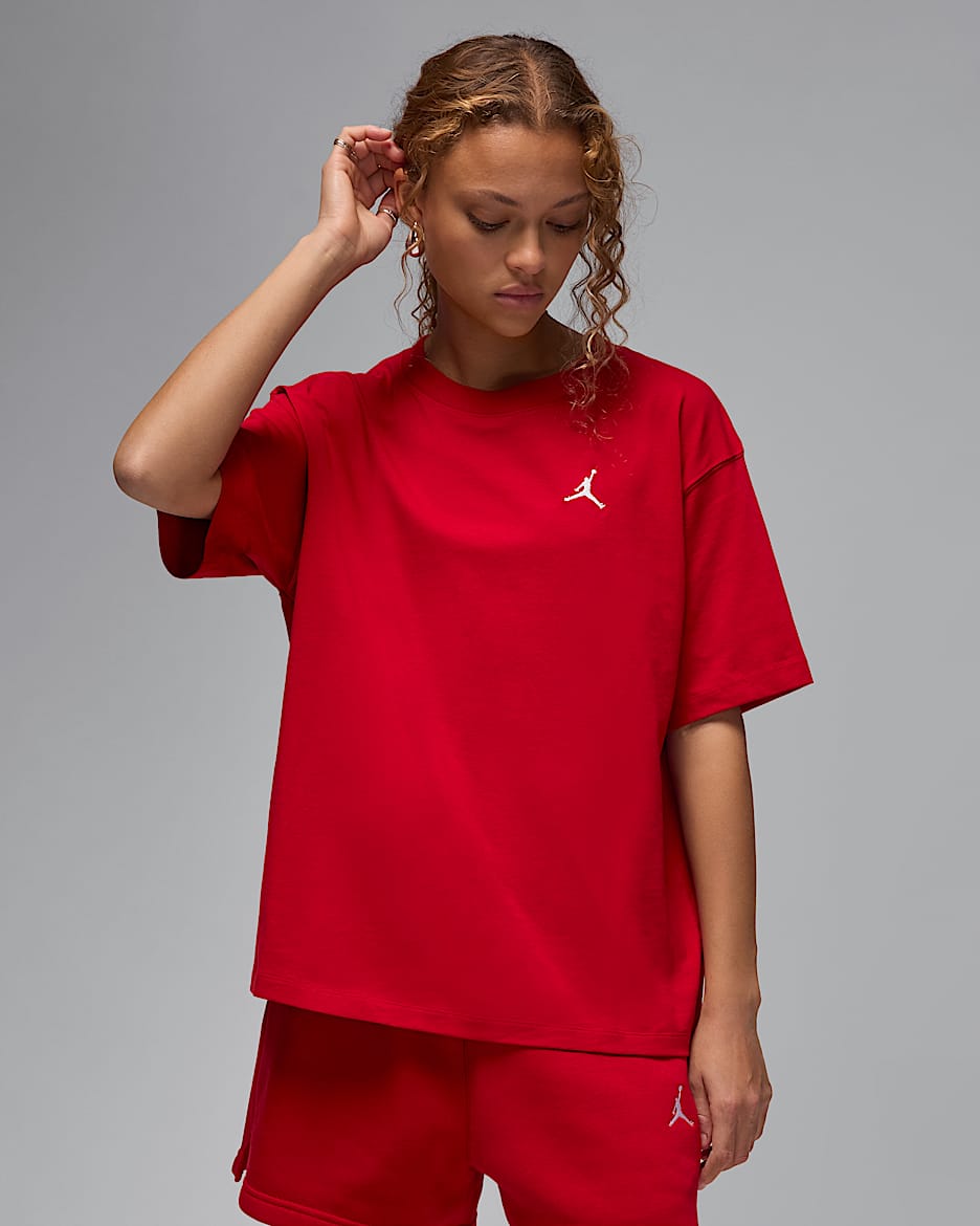 Jordan Essentials Kadın Üstü - Gym Red/Beyaz