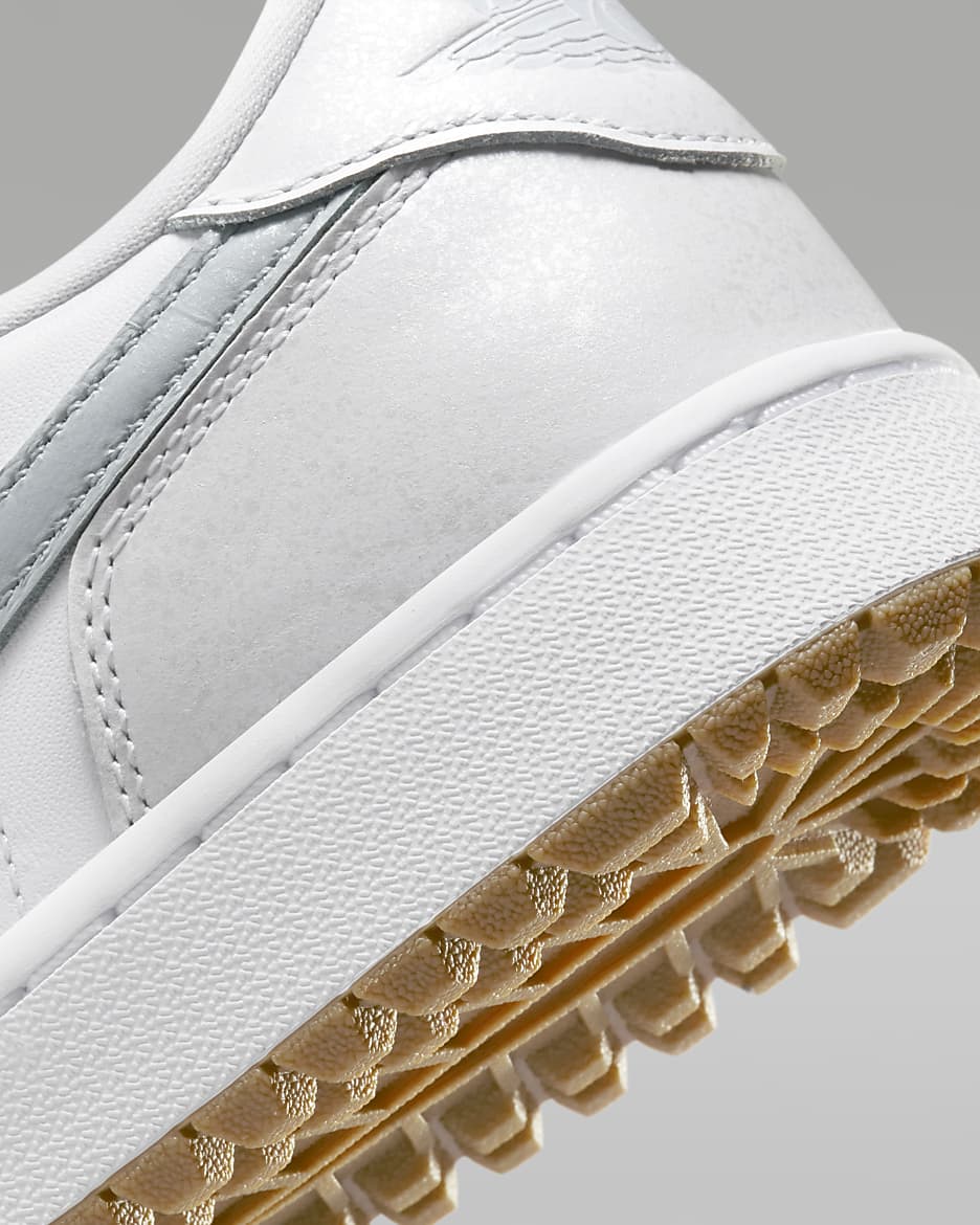 Air Jordan 1 Low G Golf Shoes - White/Gum Medium Brown/Pure Platinum