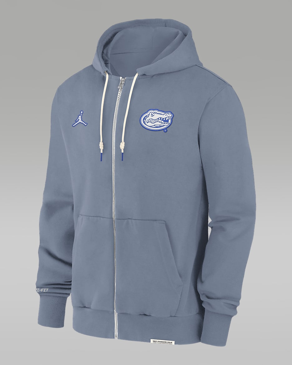 Florida Gators Sideline Player Men's Nike Dri-FIT College Full-Zip Hoodie - Blue Heather