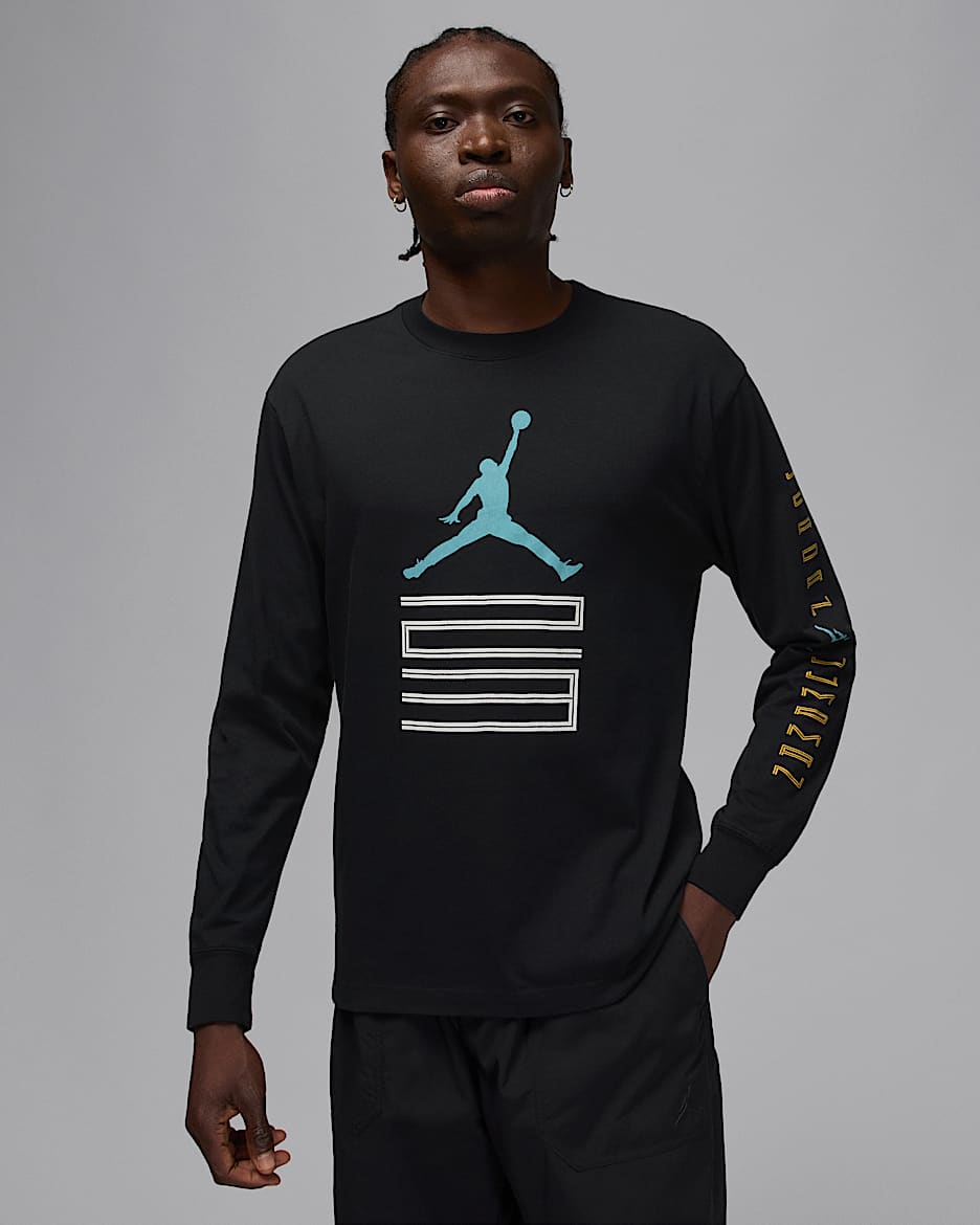 Jordan Brooklyn Men's AJ11 Graphic Long-Sleeve T-Shirt - Black