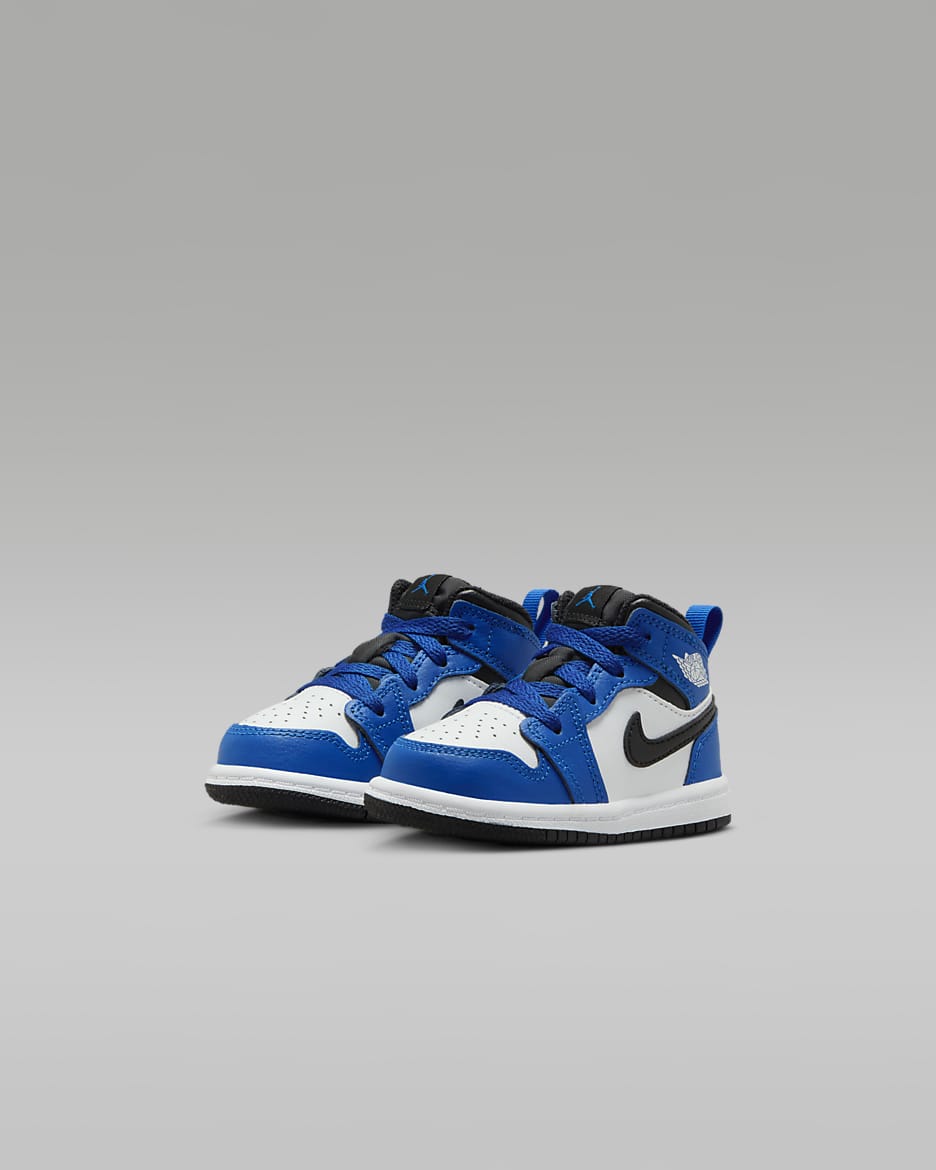 Jordan 1 Mid Schuh für Babys und Kleinkinder - Game Royal/Weiß/Schwarz