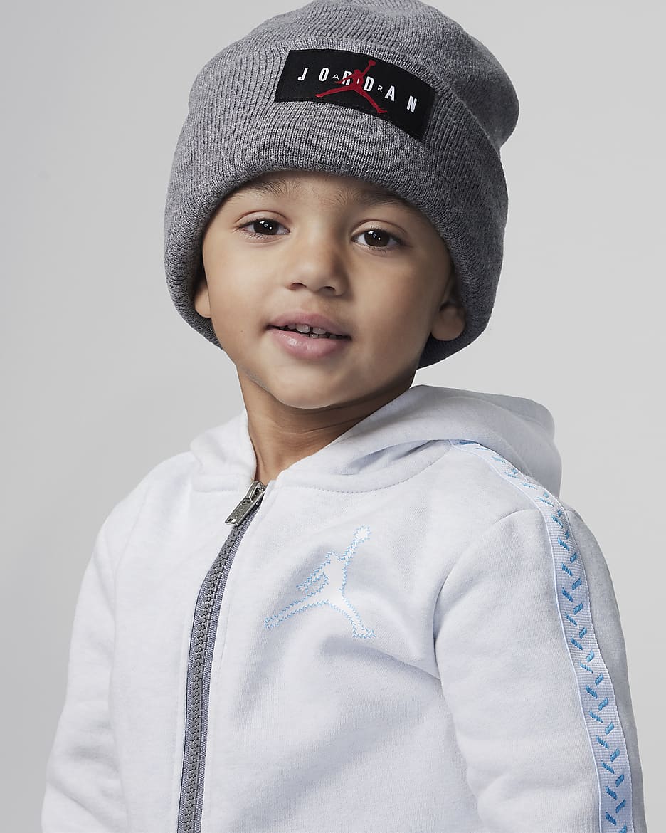 Conjunto de sudadera con gorro de cierre completo infantil Jordan MJ Flight MVP - Platino jaspeado