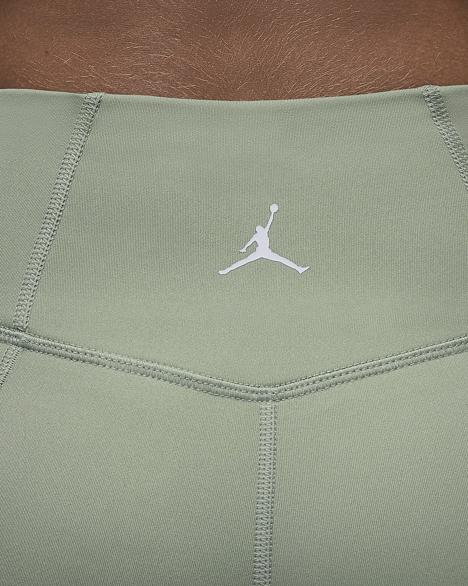 Jordan Sport sykkelshorts (18 cm) med høyt liv til dame - Jade Smoke/Hvit