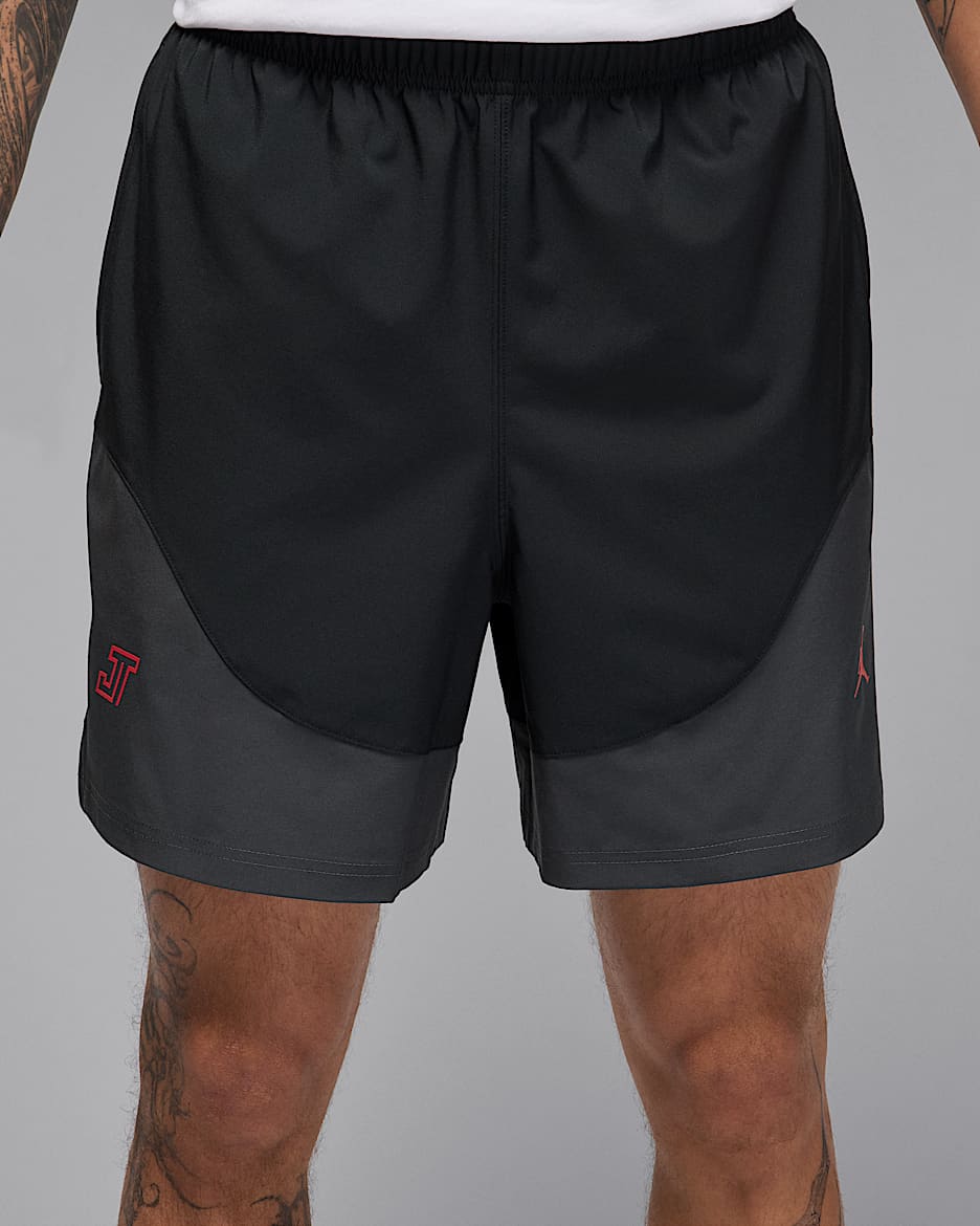 Tatum Men's Dri-FIT Woven Shorts - Black/Anthracite/University Red/University Red