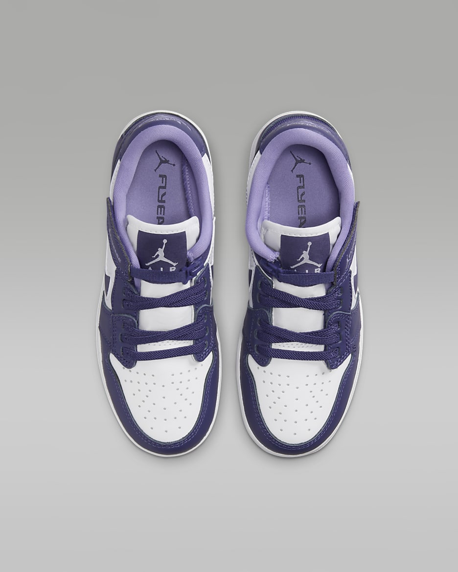 Air Jordan 1 Low FlyEase Older Kids' Shoes - Sky J Purple/White/Sky J Light Purple