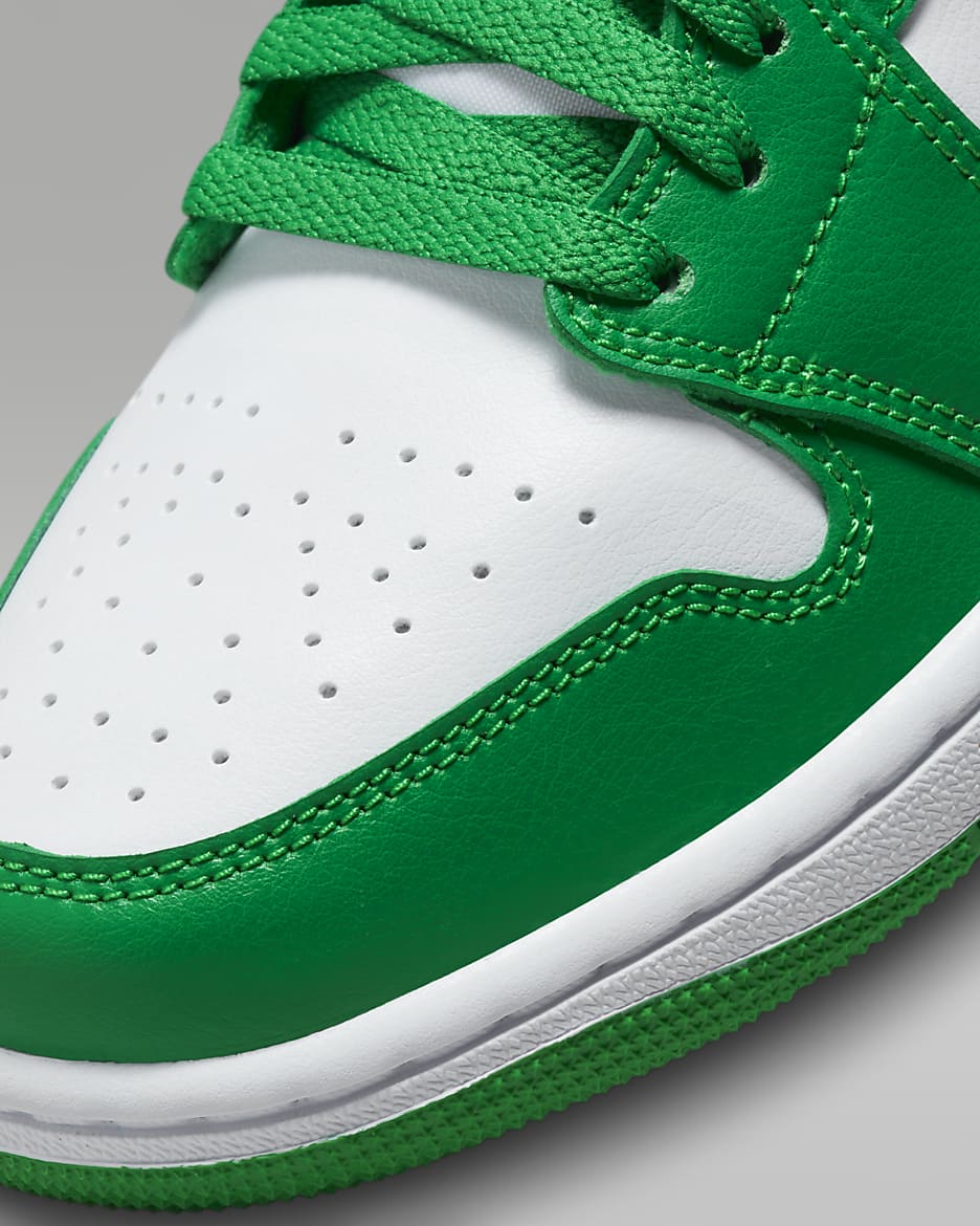 Air Jordan 1 Low Women's Shoes - Lucky Green/White/Aquatone