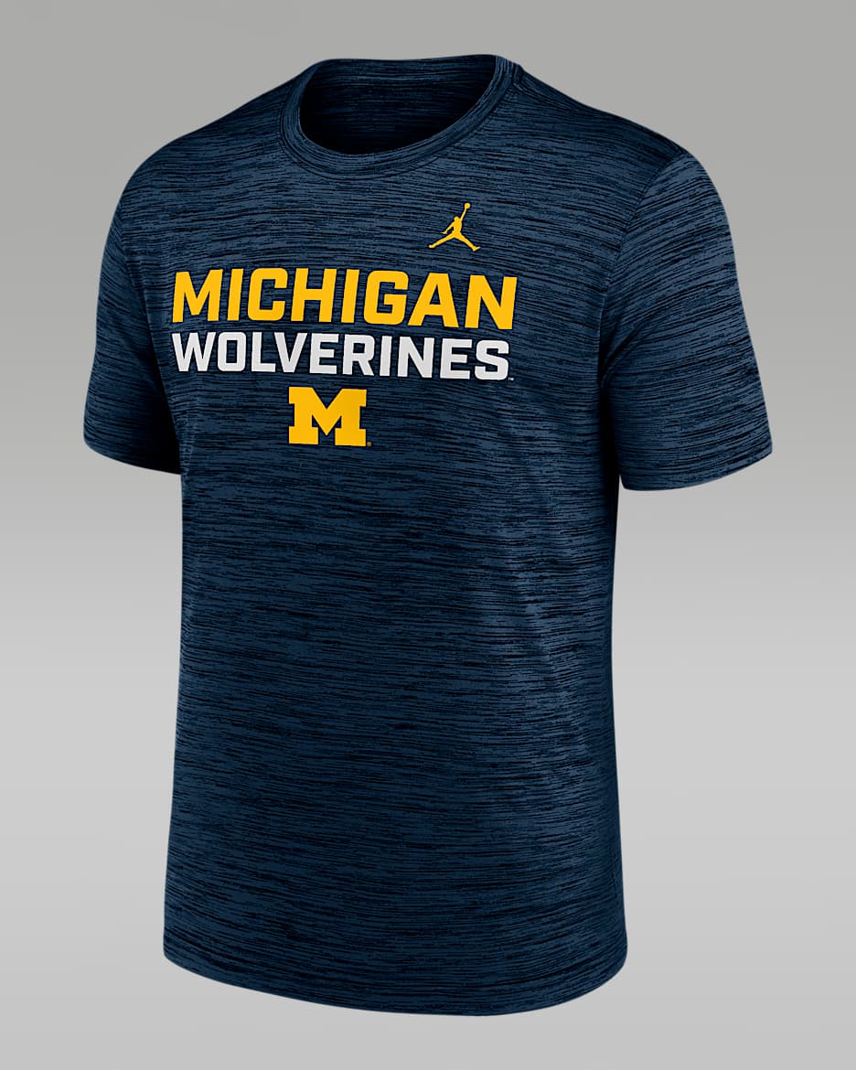 Michigan Campus Center Stack Velocity Men's Nike Dri-FIT College T-Shirt - Navy