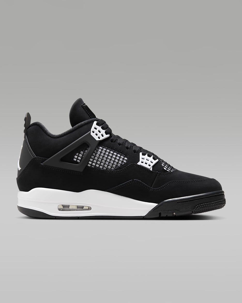 Air Jordan 4 Retro 'White Thunder' Men's Shoes - Black/Black/White