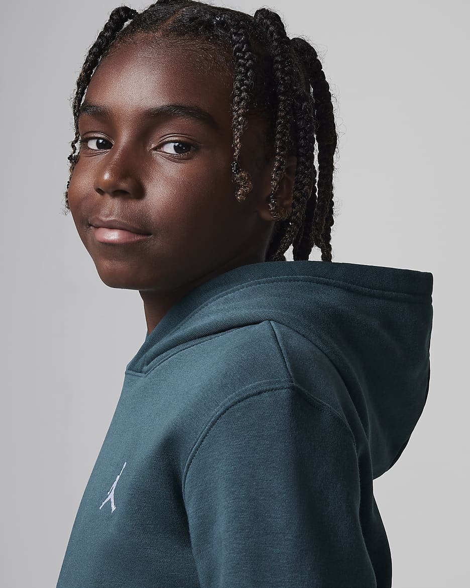 Jordan MJ Brooklyn Older Kids' Fleece Pullover Hoodie - Oxidised Green