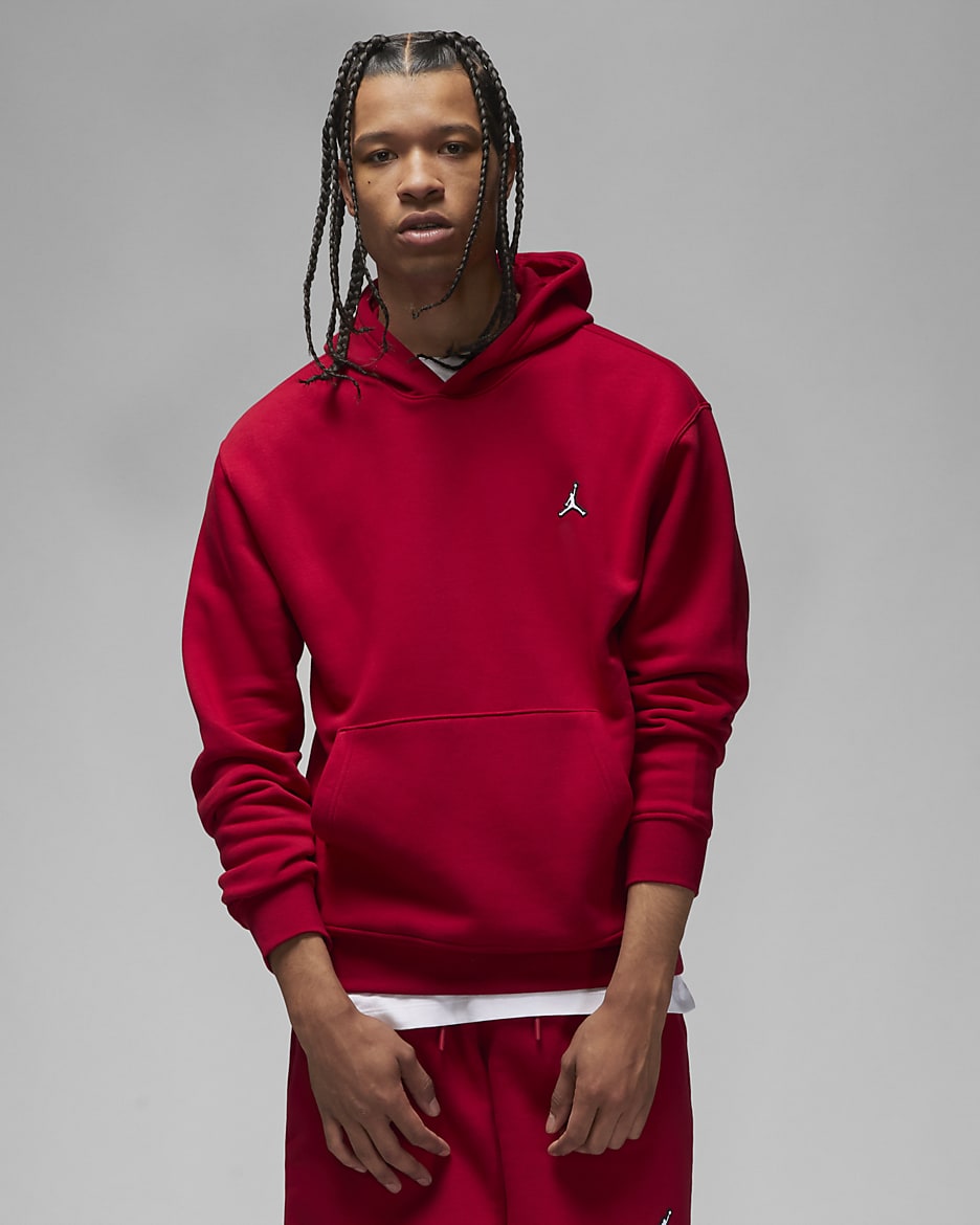 Jordan Brooklyn Fleece Men's Pullover Hoodie - Gym Red/White