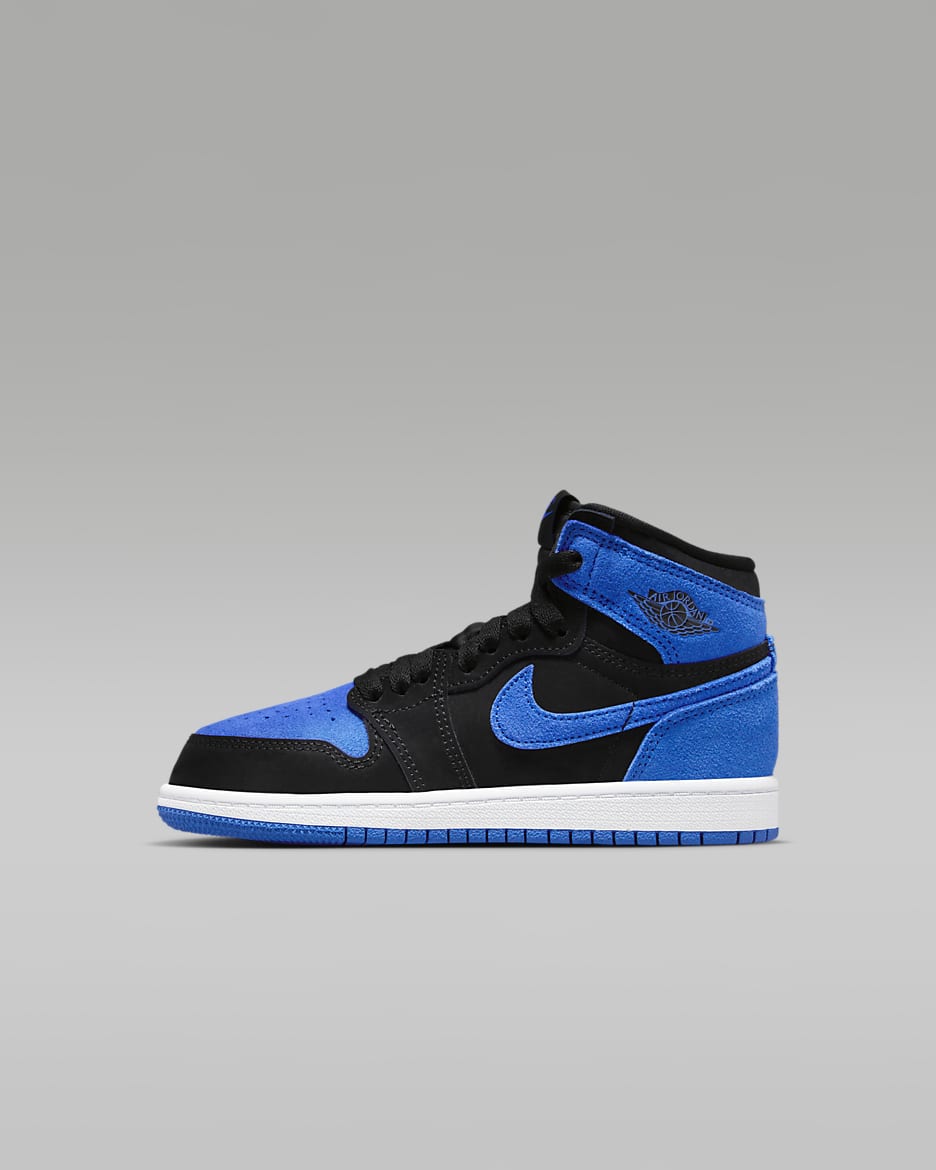 Jordan 1 Retro High OG Little Kids' Shoes - Black/White/Royal Blue/Royal Blue