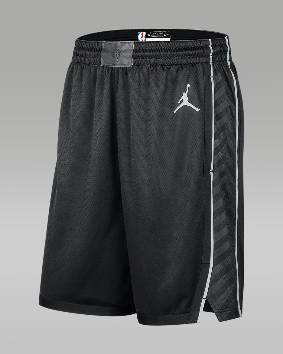Brooklyn Nets 2024/25 Statement Edition Men's Jordan Dri-FIT NBA Swingman Shorts - Black/Pure Platinum