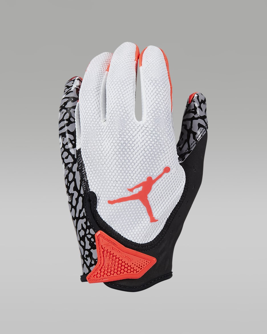 Jordan Jet 7.0 Football Gloves (1 Pair) - White/Black/Multi-Color