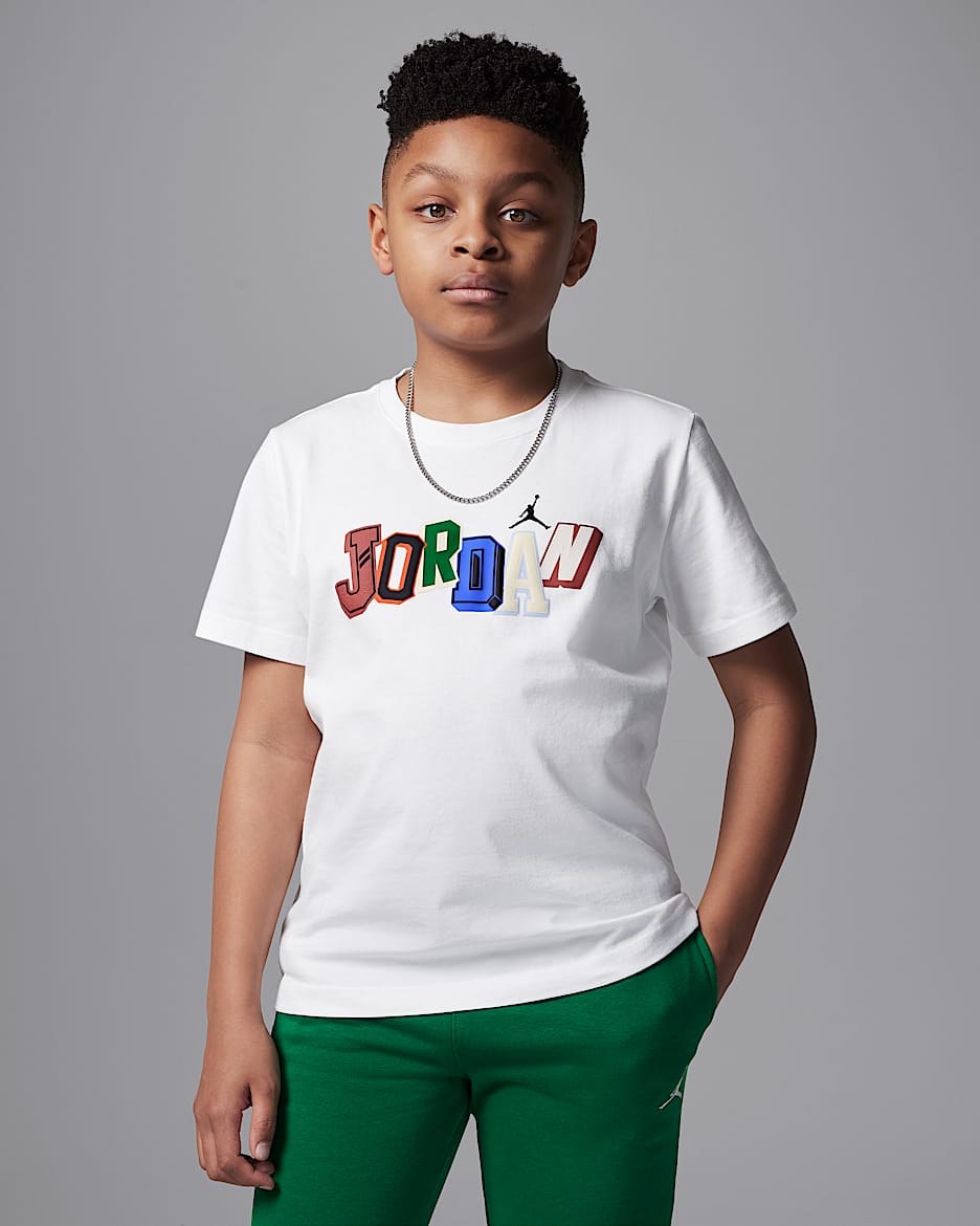 Jordan Big Kids' Signature T-Shirt - White